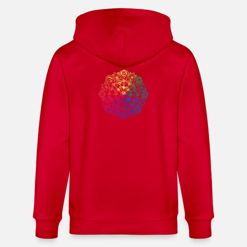 Mandala de fleurs - Veste à capuche bio CULTIVATOR Stanley/Stella Unisexe - rouge
