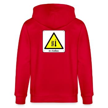 Heat - Stanley/Stella CULTIVATOR  Unisex Organic Hooded Jacket - red - Back - Anna (173cm)