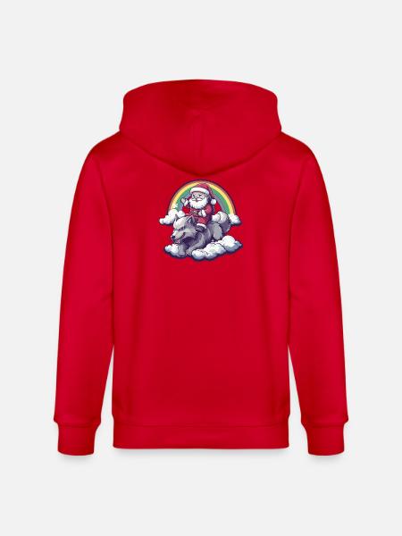 Wolf Weihnachtsmann Weihnachten - Stanley/Stella Unisex Bio-Kapuzenjacke CULTIVATOR - Rot