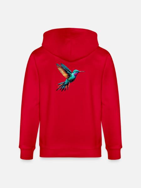 Hummingbird - Stanley/Stella CULTIVATOR Unisex Organic Hooded Jacket - red