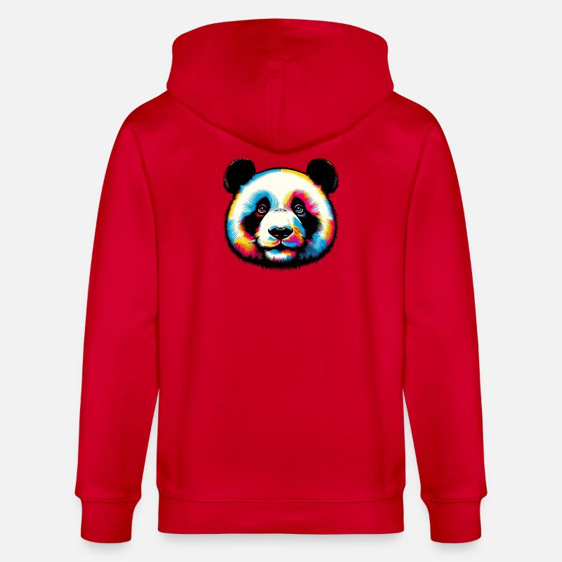 Panda - Veste à capuche bio CULTIVATOR Stanley/Stella Unisexe - rouge