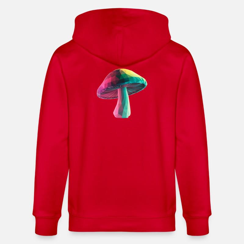 Champignon - Logo Low Poly cool - Veste à capuche bio CULTIVATOR Stanley/Stella Unisexe - rouge