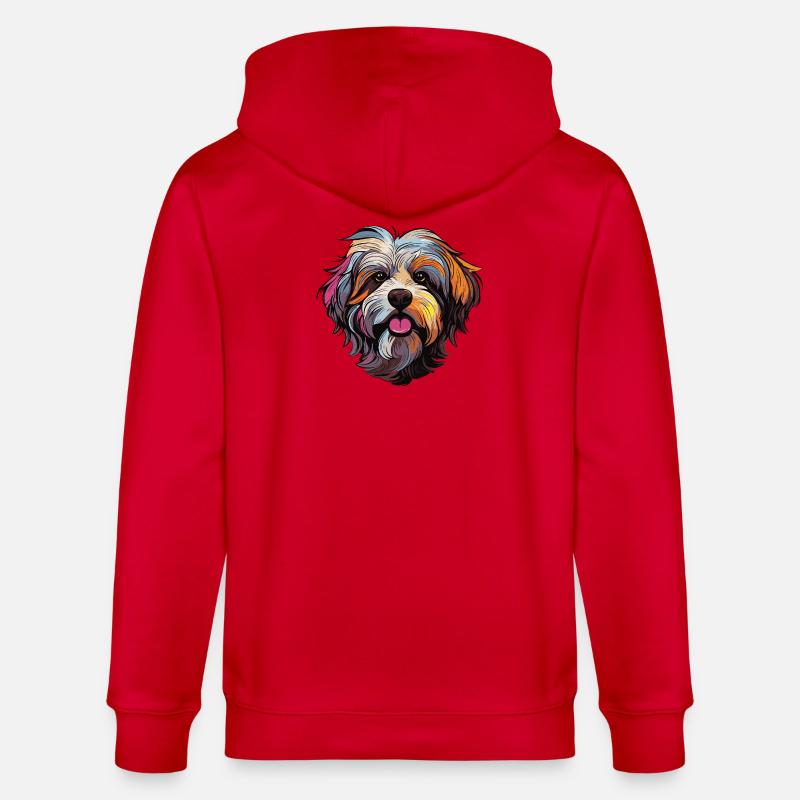 hund comic - Stanley/Stella Unisex Bio-Kapuzenjacke CULTIVATOR - Rot