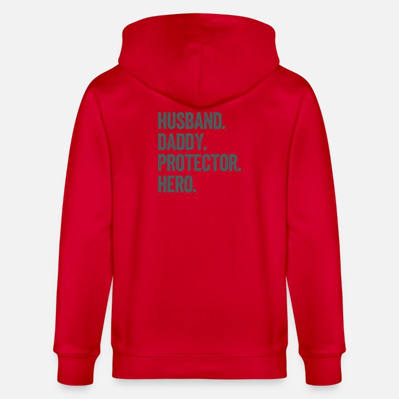 Husband Daddy Protector Hero - Stanley/Stella Unisex Bio-Kapuzenjacke CULTIVATOR  - Rot