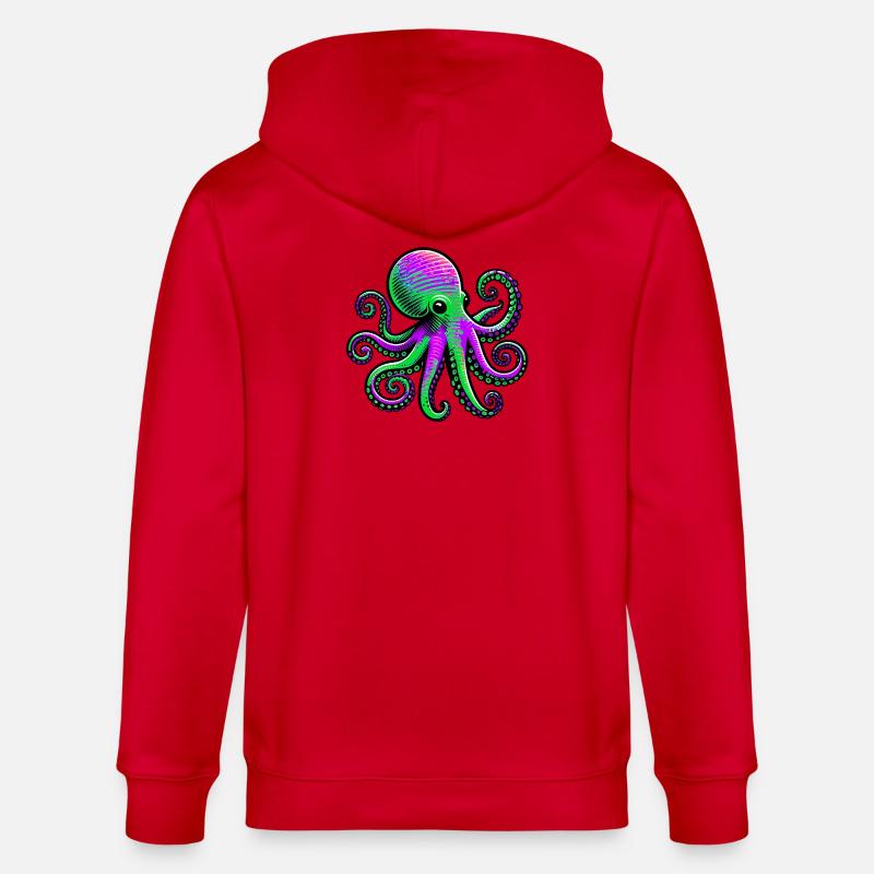 Pieuvre - Veste à capuche bio CULTIVATOR Stanley/Stella Unisexe - rouge
