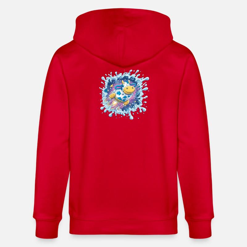 Éclaboussure de Vache Spatiale - Veste à capuche bio CULTIVATOR Stanley/Stella Unisexe - rouge