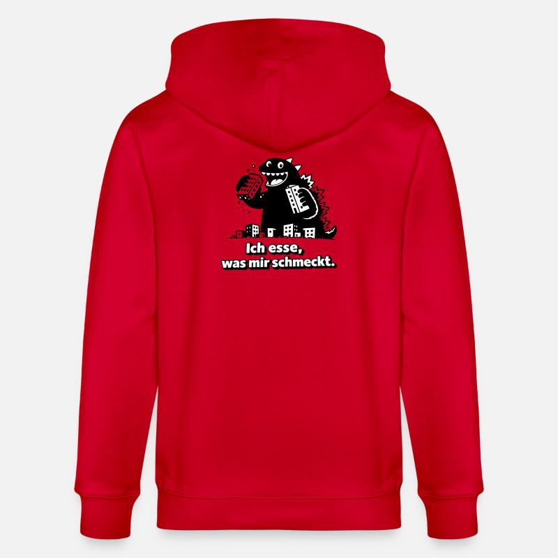 Le monstre mange ce qu’il aime - Veste à capuche bio CULTIVATOR Stanley/Stella Unisexe - rouge