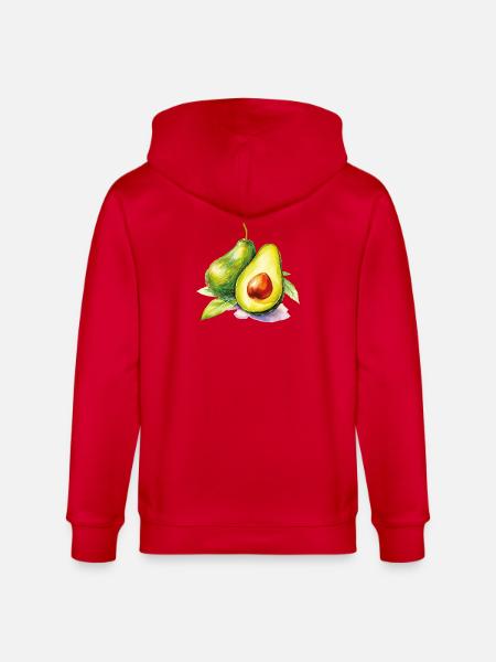 Avocado Aquarell Frische - Stanley/Stella Unisex Bio-Kapuzenjacke CULTIVATOR  - Rot