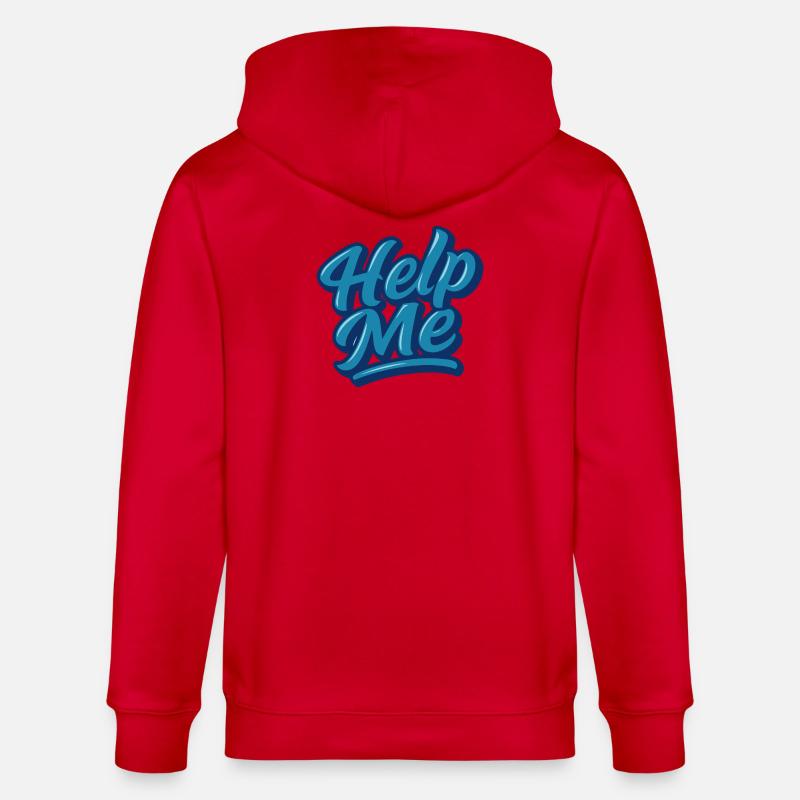 Help Me Blue Script Logo - Veste à capuche bio CULTIVATOR Stanley/Stella Unisexe - rouge