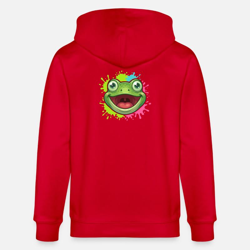 Éclaboussure joyeuse de grenouilles - Veste à capuche bio CULTIVATOR Stanley/Stella Unisexe - rouge