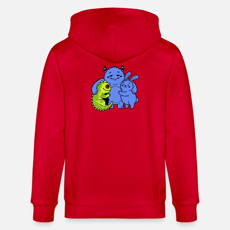 Monstres mignons - Veste à capuche bio CULTIVATOR Stanley/Stella Unisexe - rouge