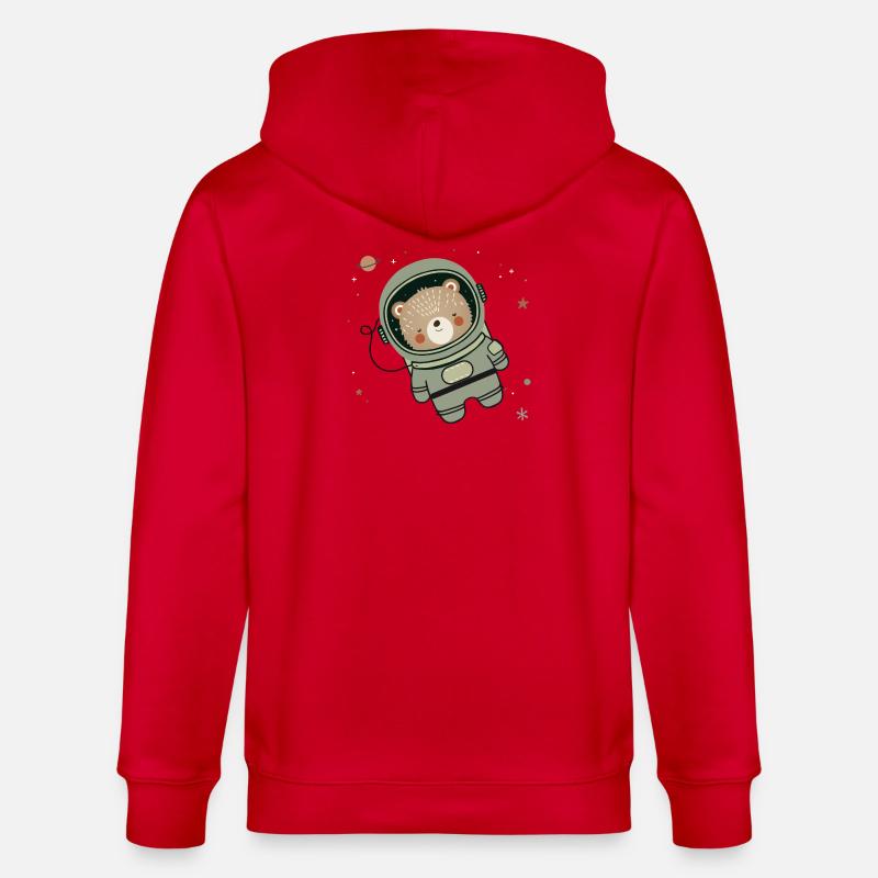 Ours astronaute mignon dans l’espace - Veste à capuche bio CULTIVATOR Stanley/Stella Unisexe - rouge