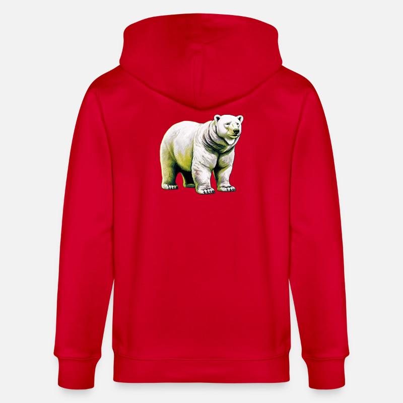 Weißer Eisbär - Stanley/Stella Unisex Bio-Kapuzenjacke CULTIVATOR  - Rot