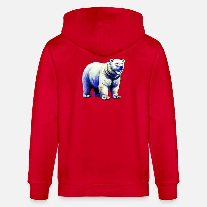 Weißer Eisbär - Stanley/Stella Unisex Bio-Kapuzenjacke CULTIVATOR  - Rot