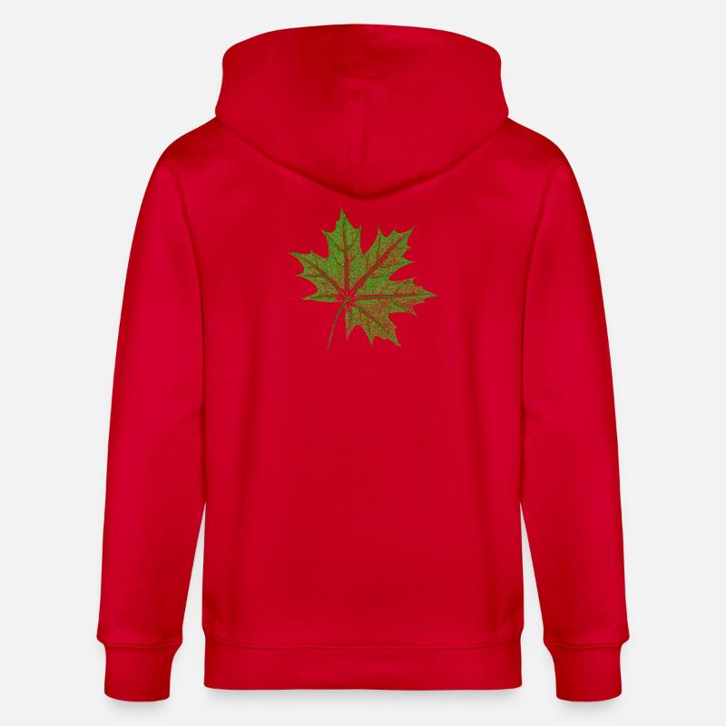 Érable feuillu / Feuille d’érable - Veste à capuche bio CULTIVATOR Stanley/Stella Unisexe - rouge