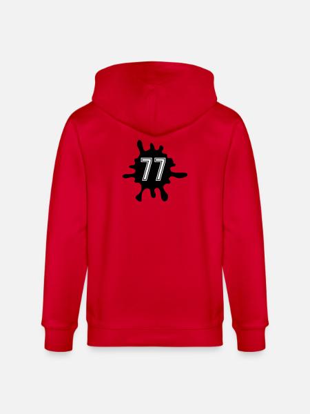 Blobs 77 Number - Stanley/Stella CULTIVATOR  Unisex Organic Hooded Jacket - red