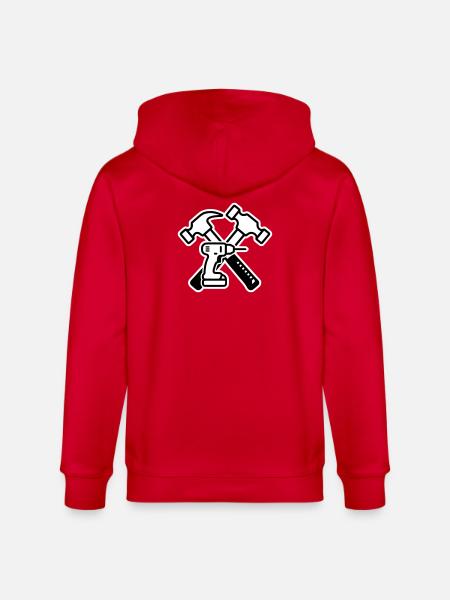 Outline Coat of Arms tool - Stanley/Stella CULTIVATOR Unisex Organic Hooded Jacket - red