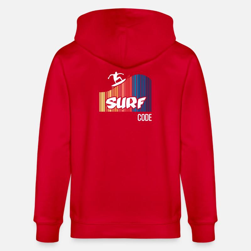 Surfcode (dunkel) - Stanley/Stella Unisex Bio-Kapuzenjacke CULTIVATOR  - Rot