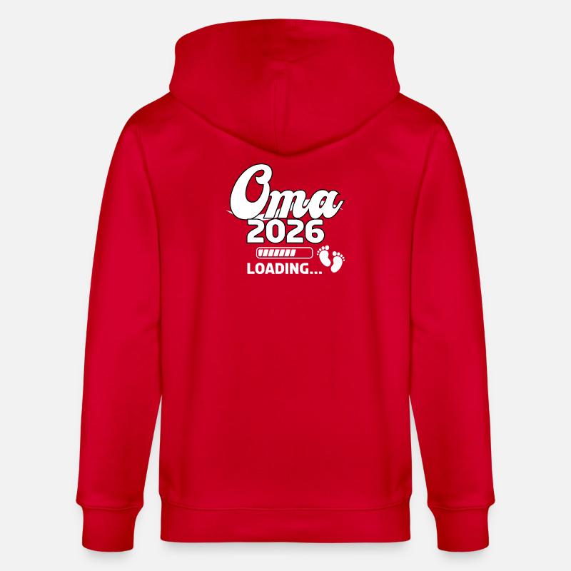 Oma 2026 Loading Design - Stanley/Stella Unisex Bio-Kapuzenjacke CULTIVATOR  - Rot
