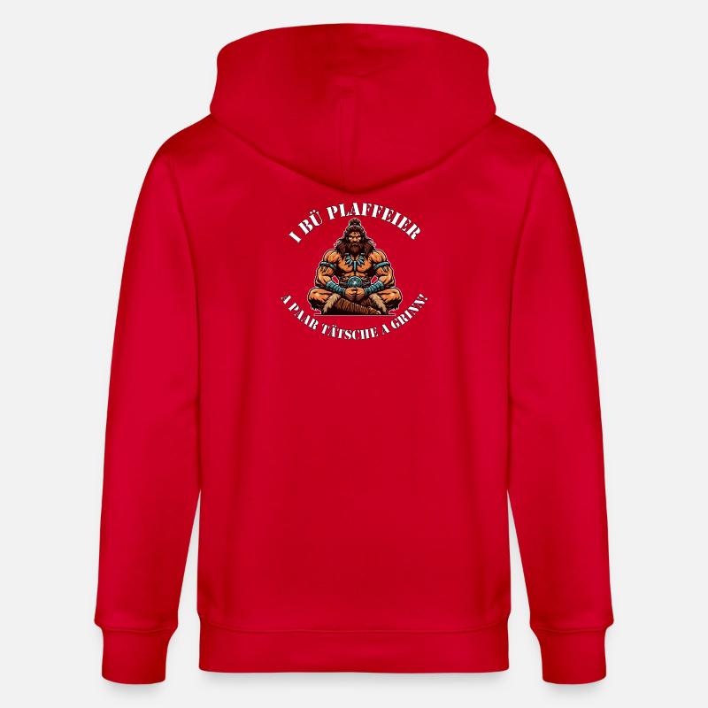 Urzeit Kraft Krieger "Plaffeier_Hoi" - Stanley/Stella Unisex Bio-Kapuzenjacke CULTIVATOR - Rot