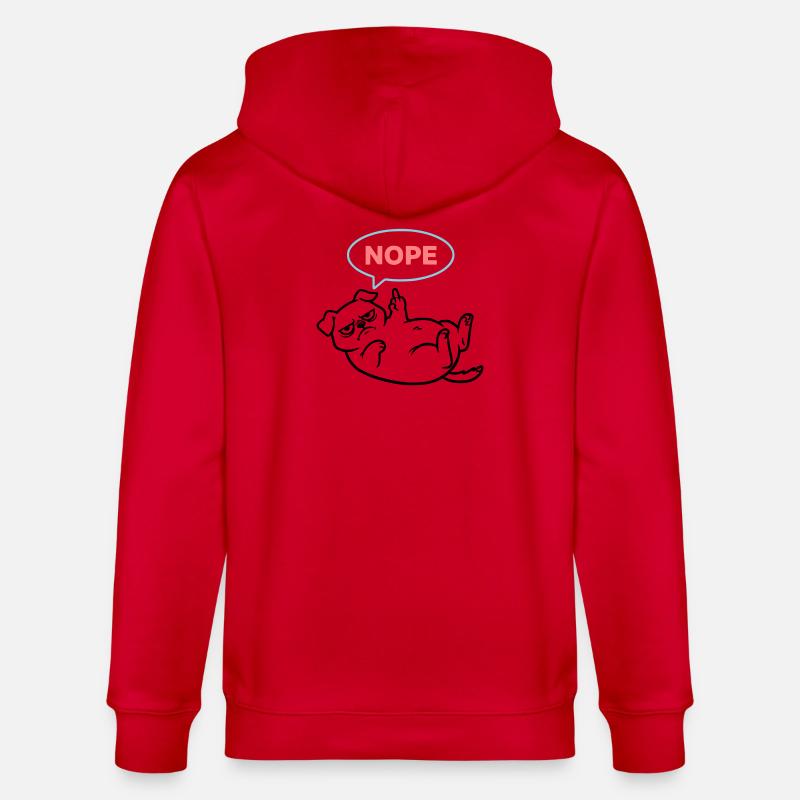  Mops Hund Comic Bunt Outline - Stanley/Stella Unisex Bio-Kapuzenjacke CULTIVATOR  - Rot