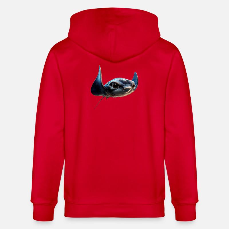 Manta Rochen Teufelsrochen Stachelrochen Taucher - Stanley/Stella Unisex Bio-Kapuzenjacke CULTIVATOR  - Rot