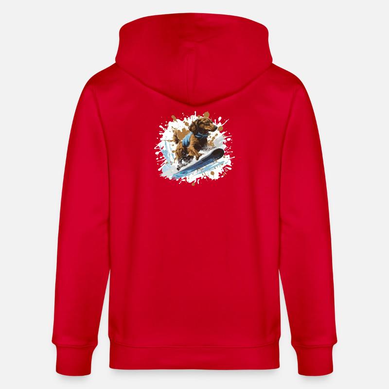 Teckel Teckel Teckel Snowboard - Veste à capuche bio CULTIVATOR Stanley/Stella Unisexe - rouge