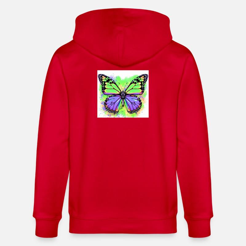 papillon - Veste à capuche bio CULTIVATOR Stanley/Stella Unisexe - rouge