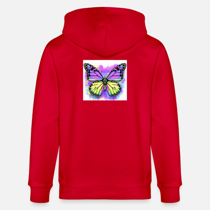 papillon - Veste à capuche bio CULTIVATOR Stanley/Stella Unisexe - rouge