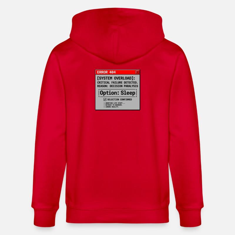 System Error Need Sleep - Stanley/Stella CULTIVATOR  Unisex Organic Hooded Jacket - red