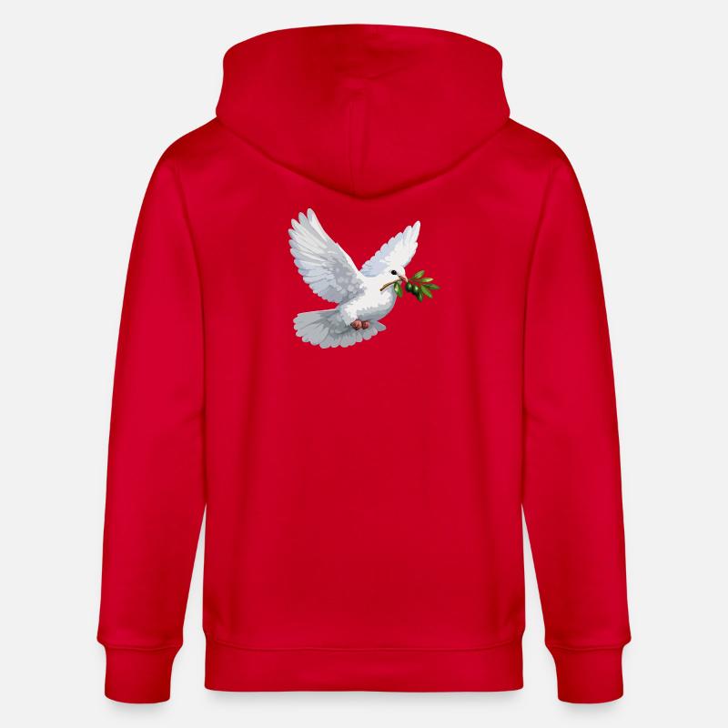 Colombe à la branche d’olivier - Veste à capuche bio CULTIVATOR Stanley/Stella Unisexe - rouge