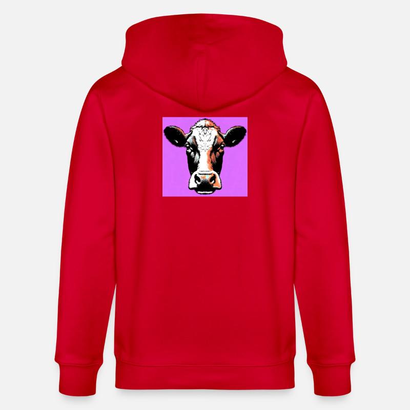 vache - Veste à capuche bio CULTIVATOR Stanley/Stella Unisexe - rouge