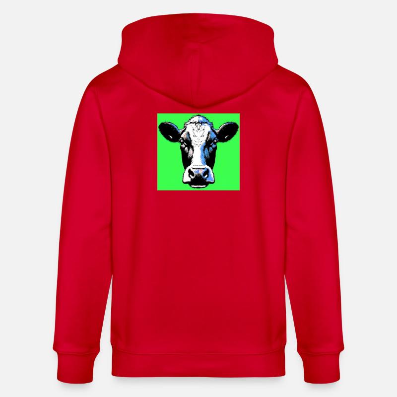 vache - Veste à capuche bio CULTIVATOR Stanley/Stella Unisexe - rouge