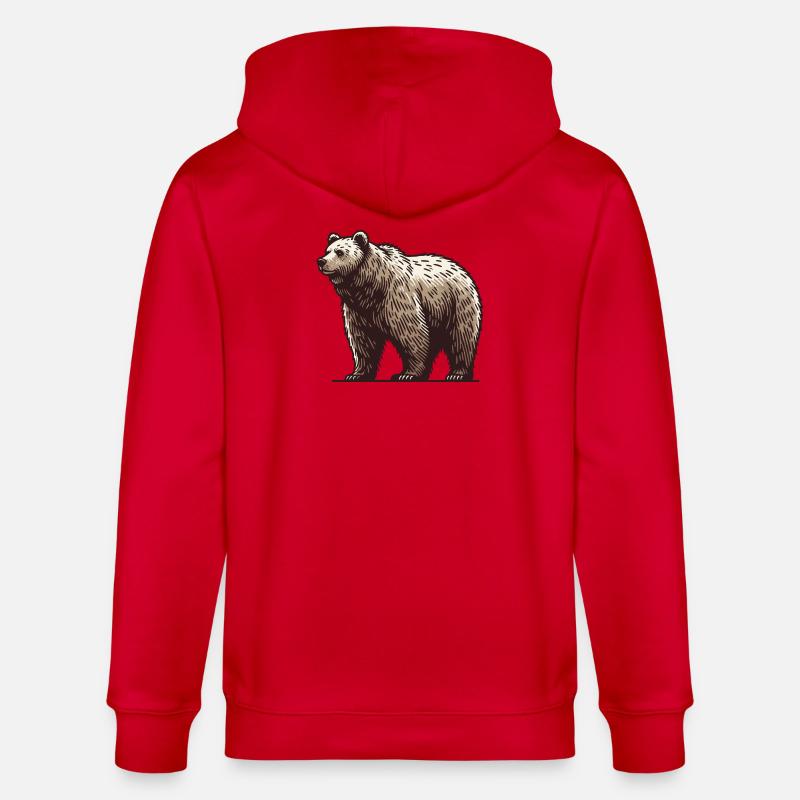 Grizzly - Veste à capuche bio CULTIVATOR Stanley/Stella Unisexe - rouge