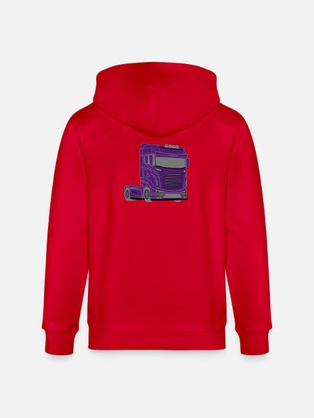 Lastbil, lastbil, lastbil, bil, trucker, bil, - Stanley/Stella økologisk unisex-hættejakke CULTIVATOR  - rød