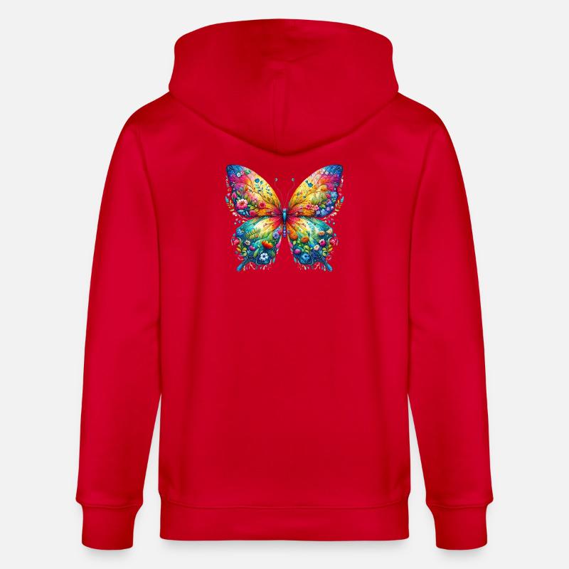 Papillon - Veste à capuche bio CULTIVATOR Stanley/Stella Unisexe - rouge