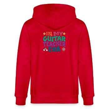 in my guitar teacher era - Stanley/Stella Unisex Bio-Kapuzenjacke CULTIVATOR  - Rot - Hinten - Anna (173cm)