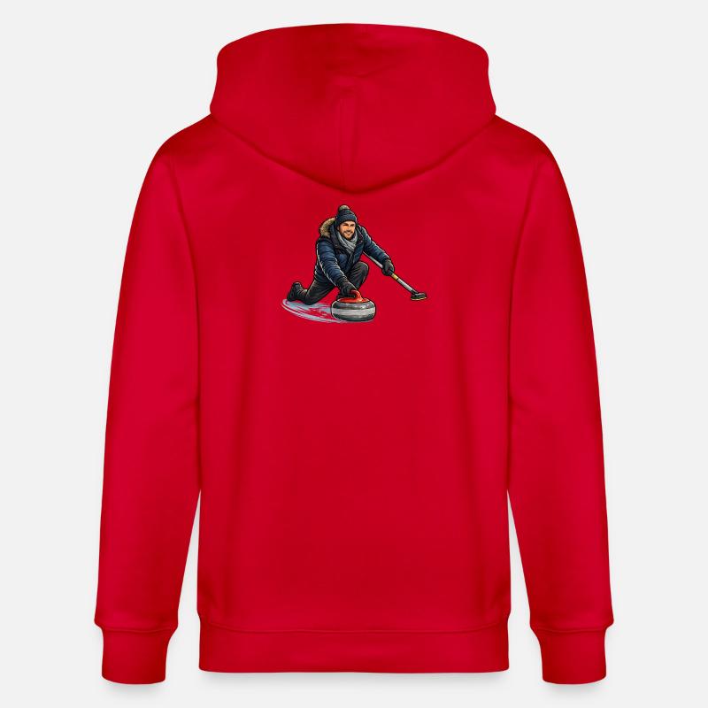 Curlingheld im Eiswind - Stanley/Stella Unisex Bio-Kapuzenjacke CULTIVATOR  - Rot
