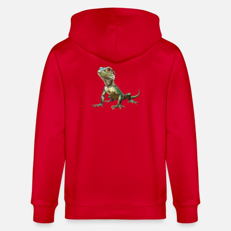 Eidechsen Eidechse - Stanley/Stella Unisex Bio-Kapuzenjacke CULTIVATOR  - Rot