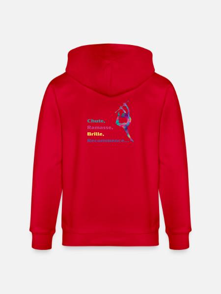Chute-_Ramasse-_Recommence-- - Veste à capuche bio CULTIVATOR Stanley/Stella Unisexe - rouge