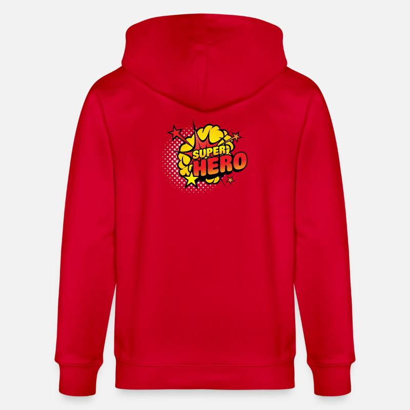 Superhelden Comic Explosion - Stanley/Stella Unisex Bio-Kapuzenjacke CULTIVATOR  - Rot