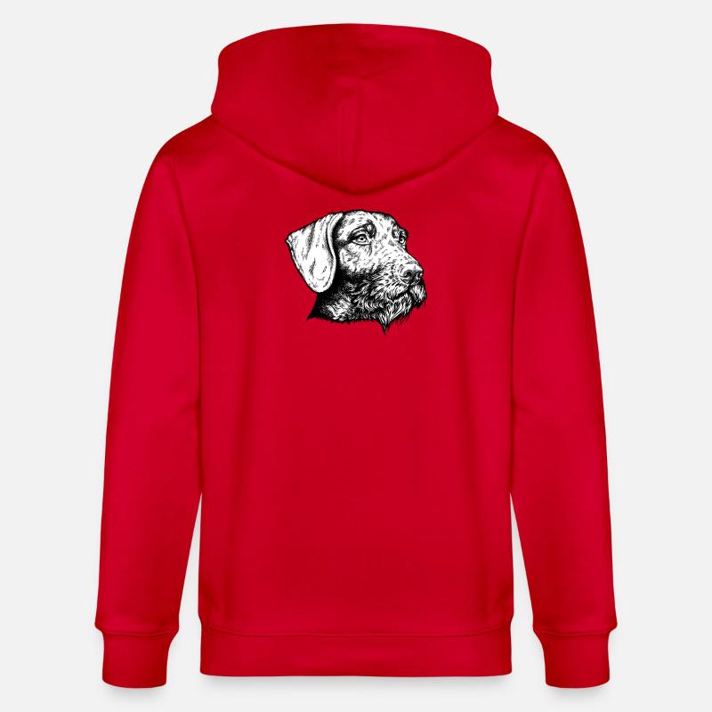 Deutsch Drahthaar Portrait - Stanley/Stella Unisex Bio-Kapuzenjacke CULTIVATOR - Rot