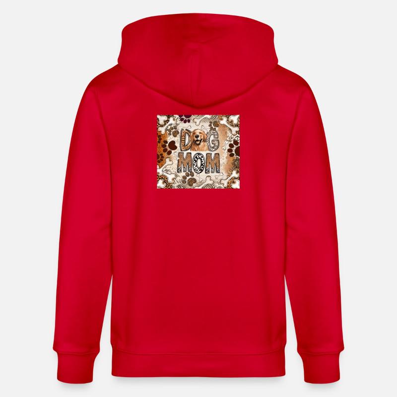 Chien Maman Imprimé Léopard - Veste à capuche bio CULTIVATOR Stanley/Stella Unisexe - rouge
