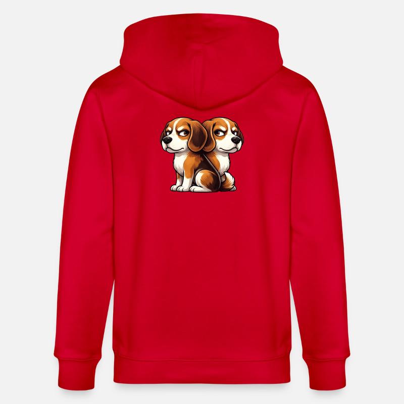 Amis de dessins animés Beagle mignons - Veste à capuche bio CULTIVATOR Stanley/Stella Unisexe - rouge