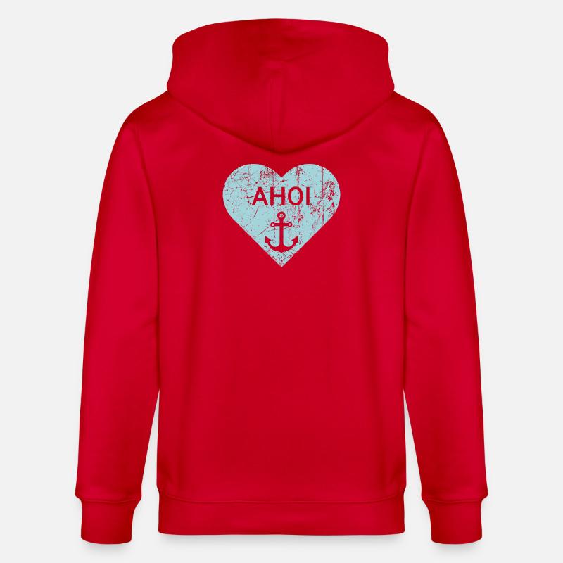 Maritimes Herz - Stanley/Stella Unisex Bio-Kapuzenjacke CULTIVATOR - Rot