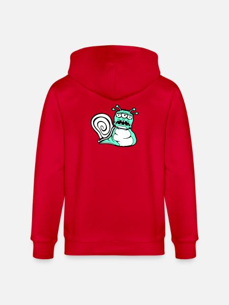 snail alien monster Halloween extraterrestrial - Stanley/Stella CULTIVATOR Unisex Organic Hooded Jacket - red