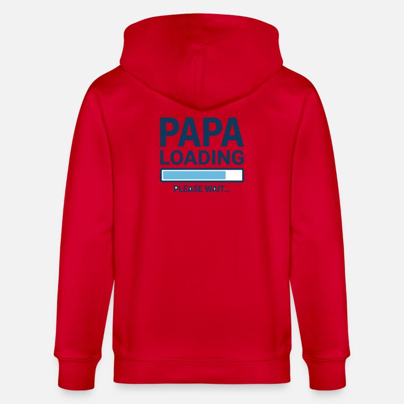 Papa loading please wait - Bientôt papa ? - Veste à capuche bio CULTIVATOR Stanley/Stella Unisexe - rouge