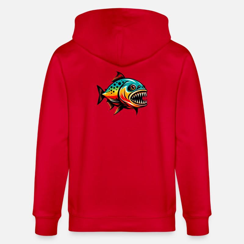 Piranha - Veste à capuche bio CULTIVATOR Stanley/Stella Unisexe - rouge
