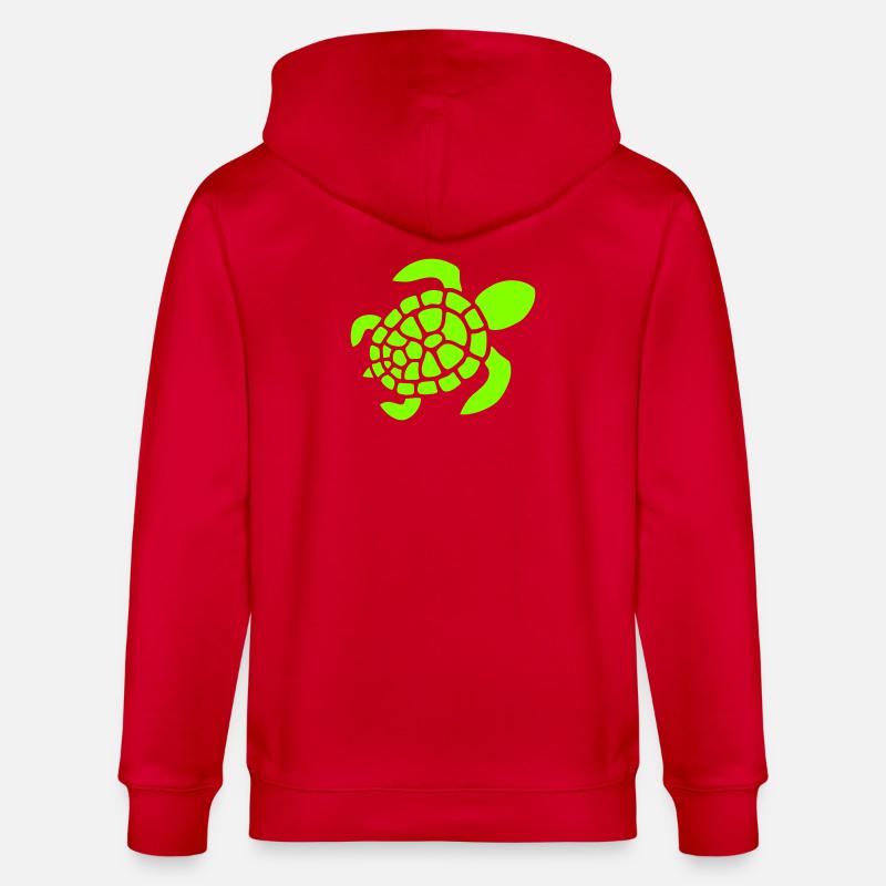 Turtle Logo Turtle Shell Pattern Icon - Stanley/Stella CULTIVATOR  Unisex Organic Hooded Jacket - red