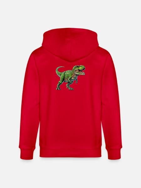 Dinosaur - Stanley/Stella CULTIVATOR Unisex Organic Hooded Jacket - red
